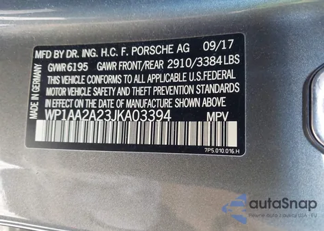 2018 Porsche Cayenne from USA, damaged, VIN WP1AA2A23JKA03394